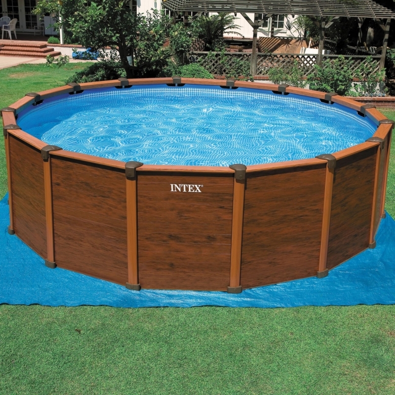 Stylish Above Ground Pool with Wood Finish Design