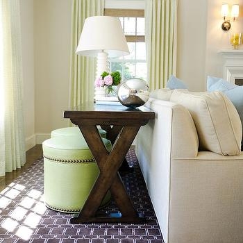 Stylish Ottomans Under Console Table Ideas