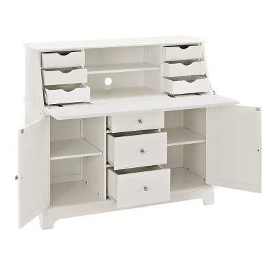 Sullivan Secretary Desk White - Crosley Secretary Desk With Hutch, Desk ...