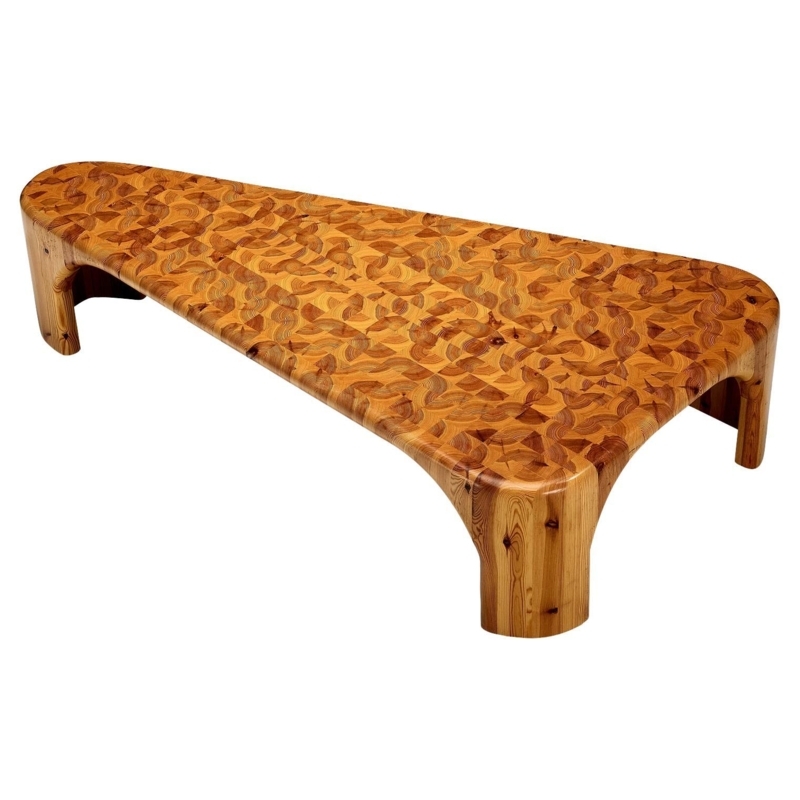 Swedish Asymmetrical Solid Pine Coffee Table