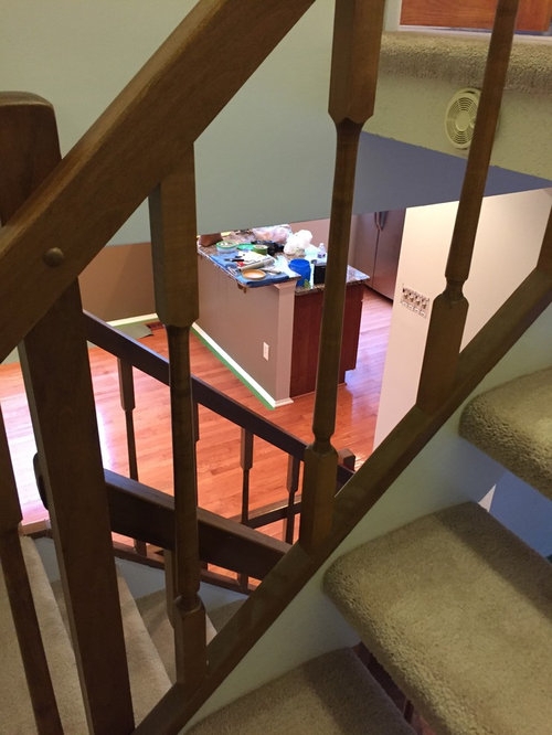 Temporary DIY Stair Railing Solution with Wood