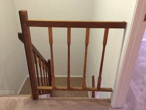 Temporary DIY Wooden Stair Railing Solution