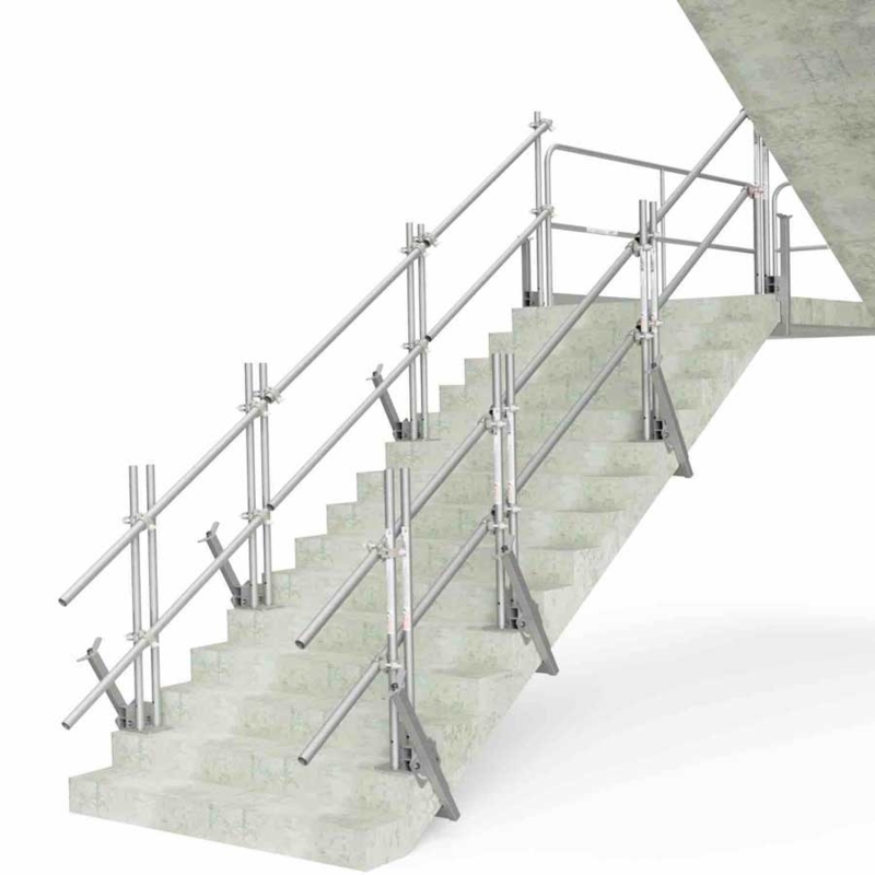 Temporary Safety Railing for Concrete Stairs