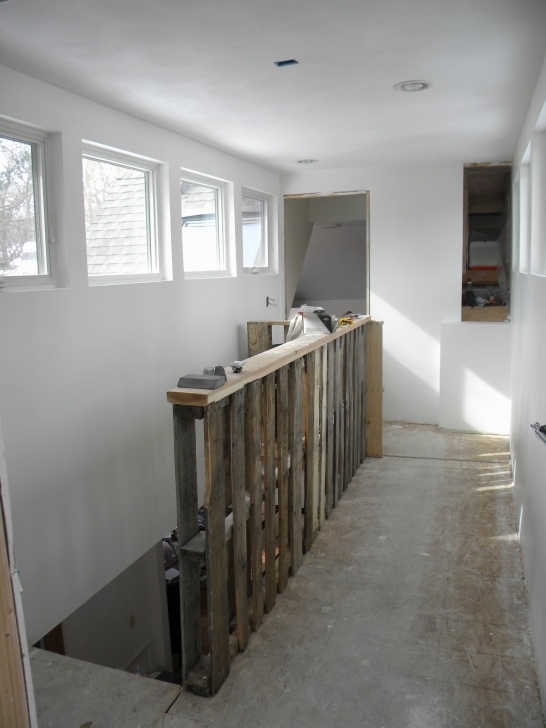 Temporary Stair Railing in Modern Renovation