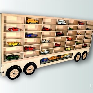 Toy Car Storage Trailer Shelf for Hot Wheels