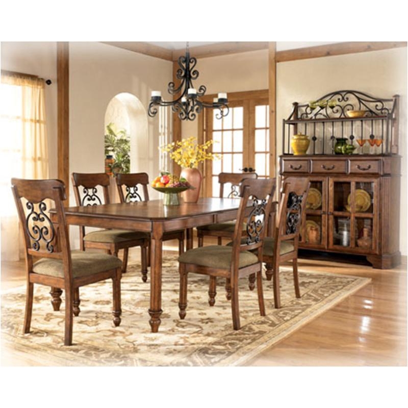 Traditional Wood Dining Set with Iron Accents