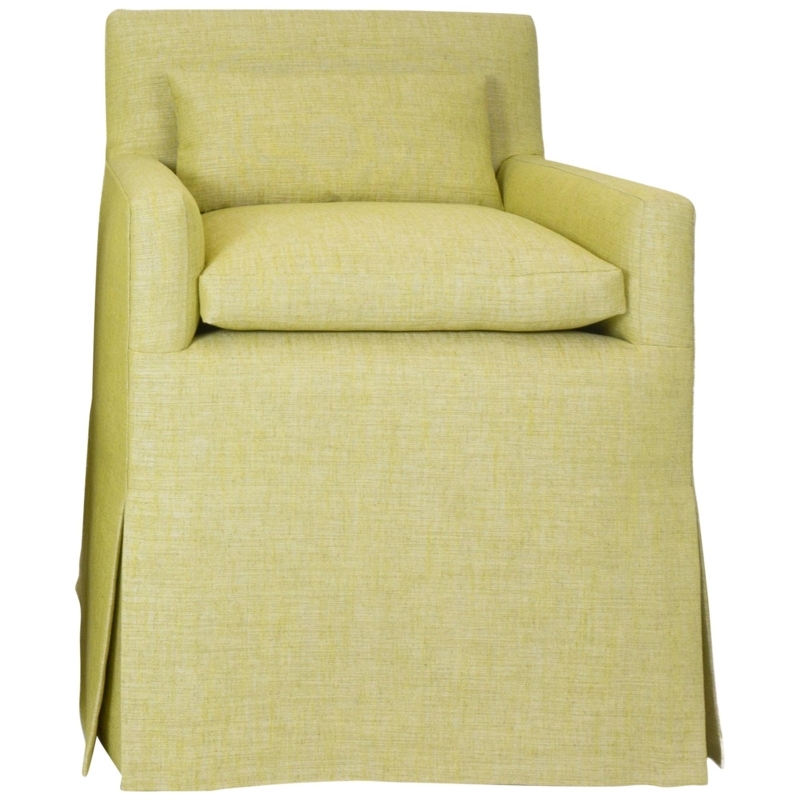 Transitional Barrel Dining Chair with Skirted Slipcover and Loose ...