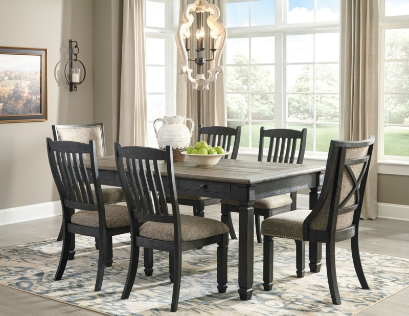 Tyler Creek Black and Gray Rectangular Dining Set