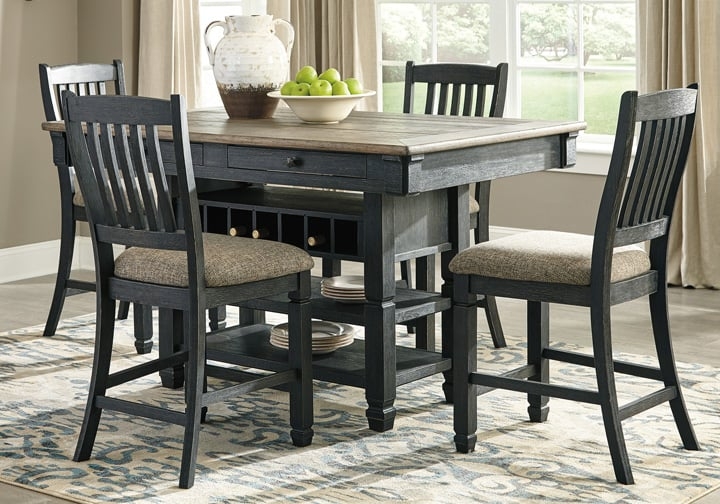Tyler Creek Two-Tone Black 5 Pc. Counter Height Dining Set | Cincinnati ...