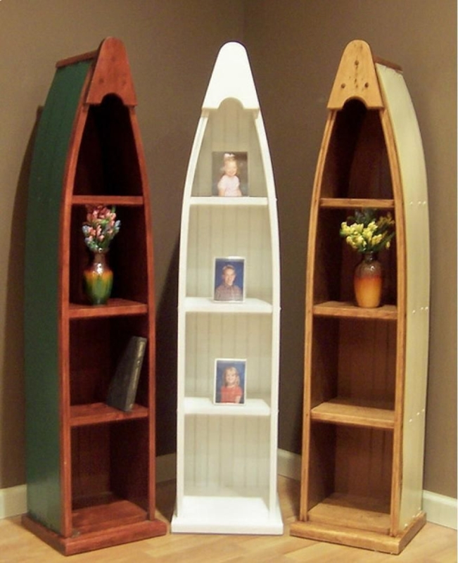 Unique Canoe Bookshelves for Rustic Home Decor