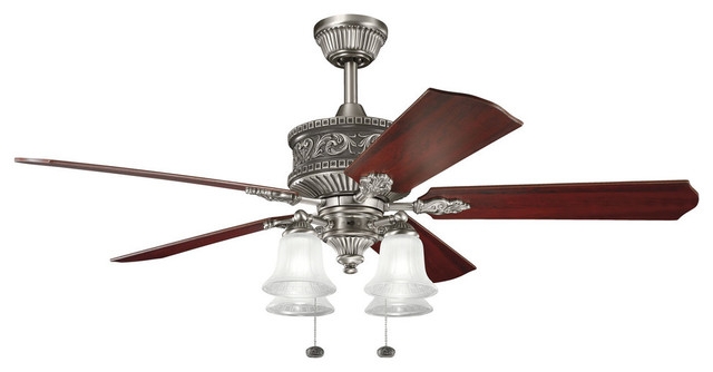 Victorian Antique Pewter 4-Light Ceiling Fan