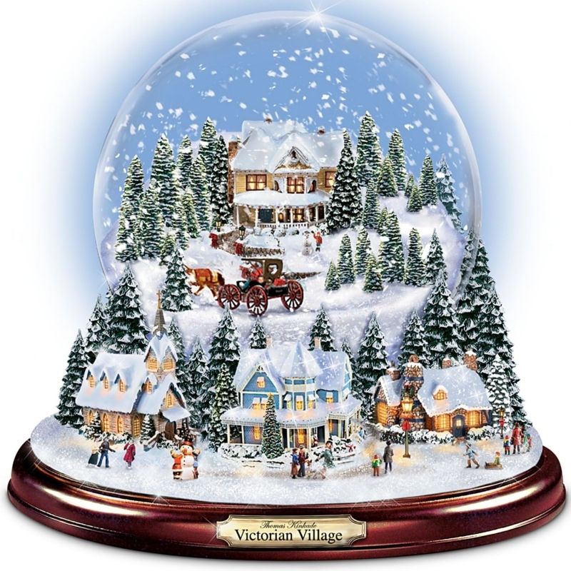 Victorian Village Christmas Snow Globe Decoration