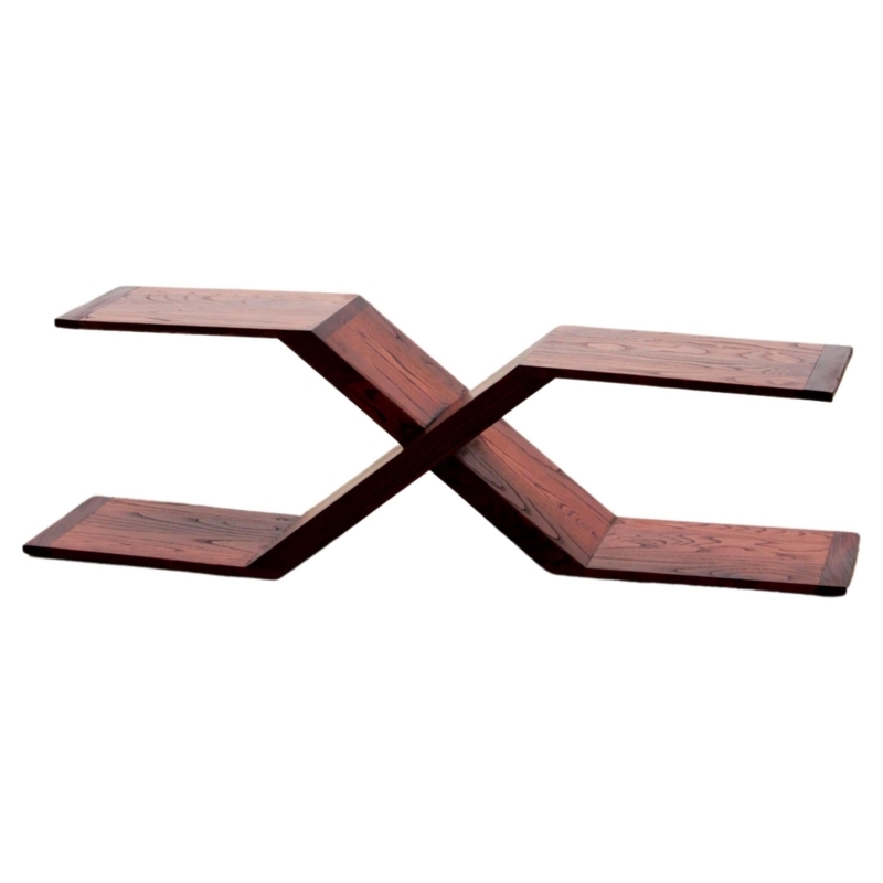 Vintage 1970s Asymmetrical Wooden Coffee Table