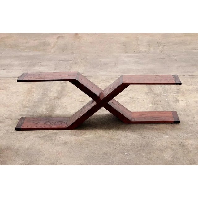 Vintage 1970s Wooden Asymmetrical Coffee Table