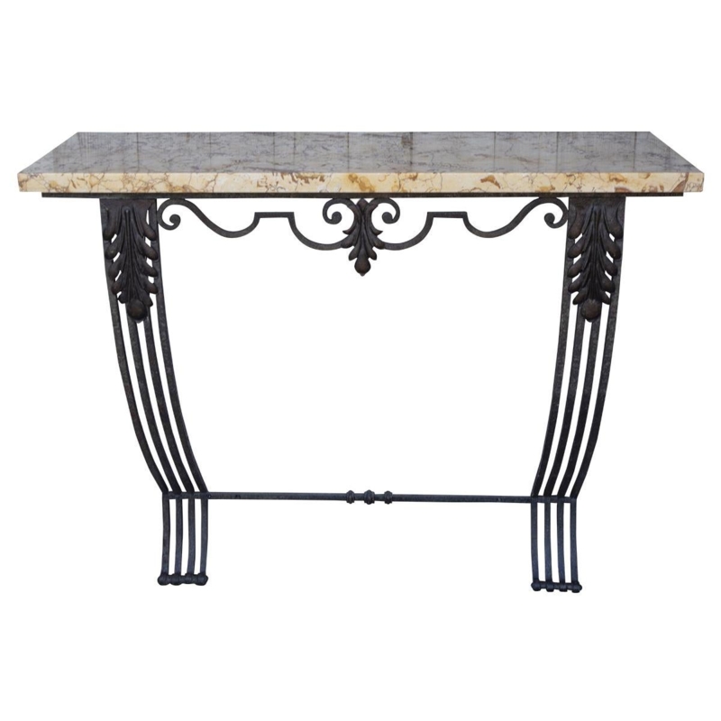 Vintage Art Deco Marble Top Console Table