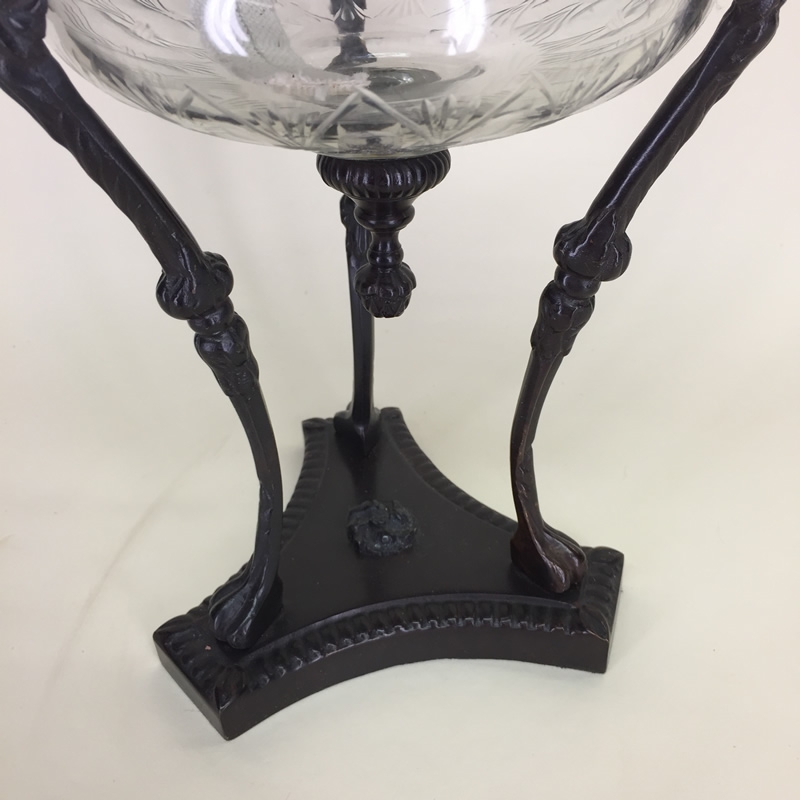 Vintage Bombay Kerosene Lamp with Ornate Base