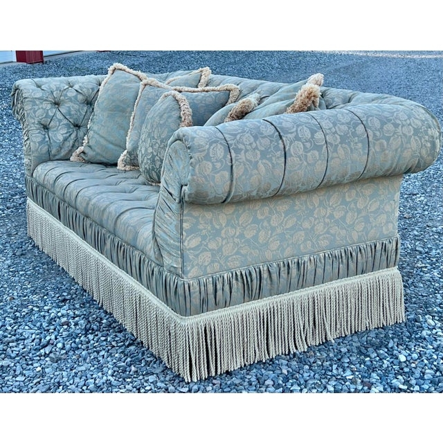 Vintage Chesterfield Sofa with Elegant Bullion Fringe