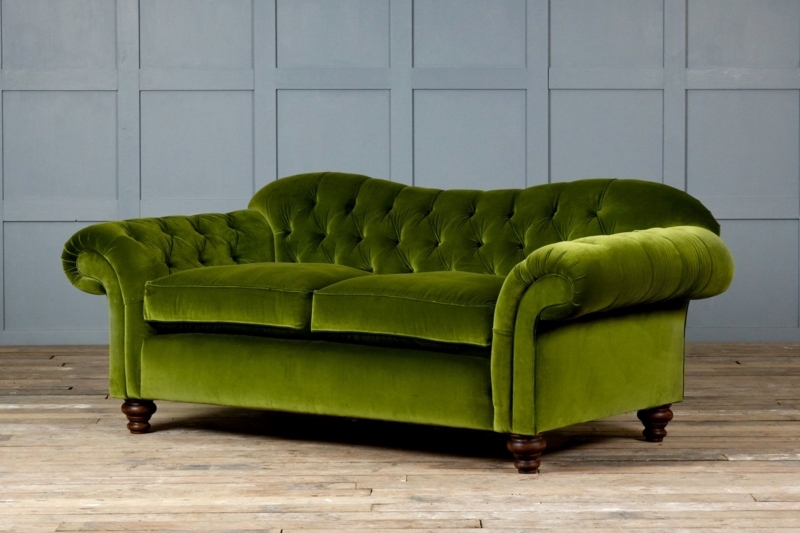 Vintage Green Velvet Chesterfield Sofa Design