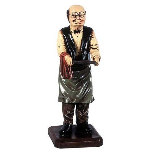 Vintage Old Man Butler Statue Holding Tray Decor