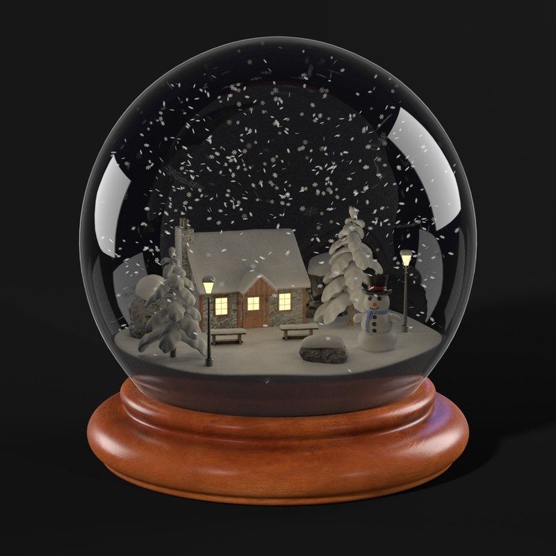 Vintage Snow Globe with Cozy Winter Scene