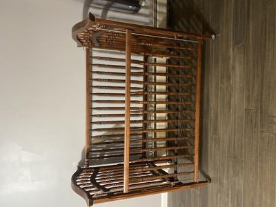 Vintage Wooden Simmons Baby Crib with Mattress Hooks