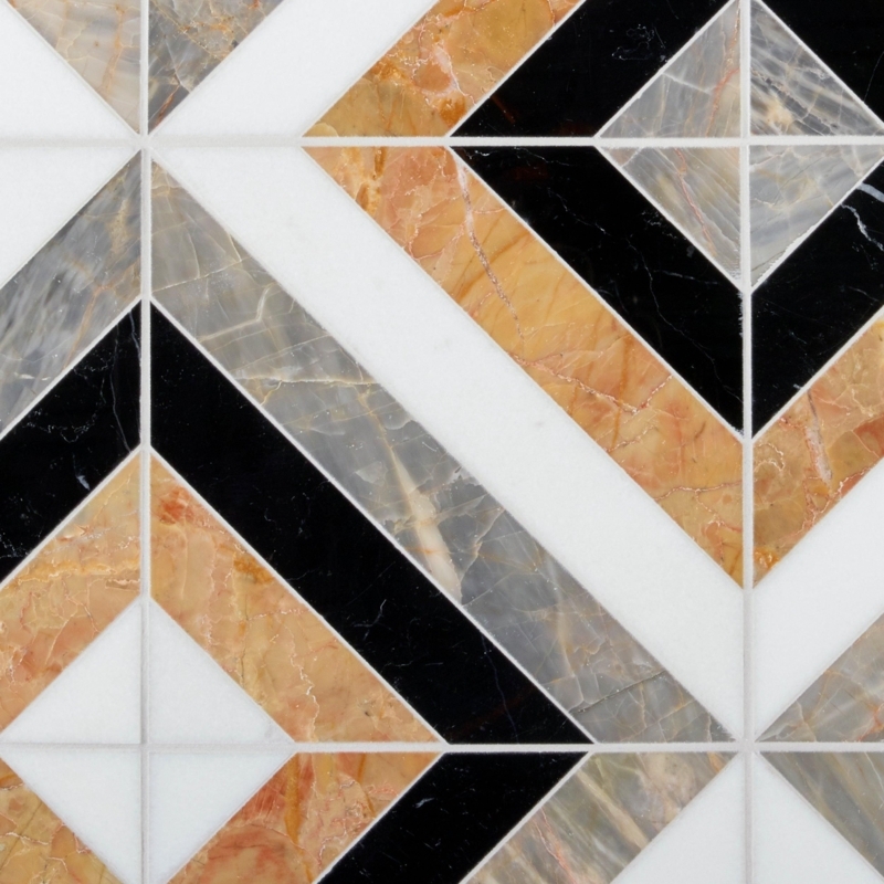 Viviano | Axel Marble Mosaic Tile, 8 x 8, Grey, 0.39 Thick - Floor ...