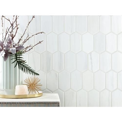 Viviano Marmo Dolomite White Hexagonal Marble Tiles