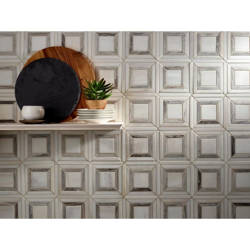 Viviano Marmo Dolomite White Marble 3D Wall Tiles