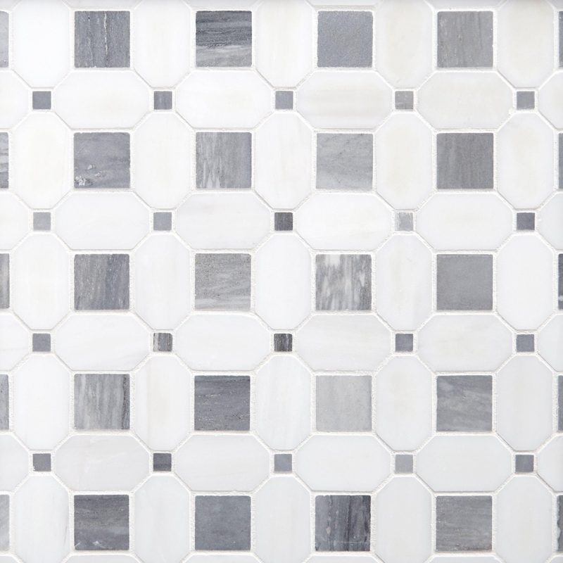 Viviano Marmo Dolomite White Marble Geometric Tiles