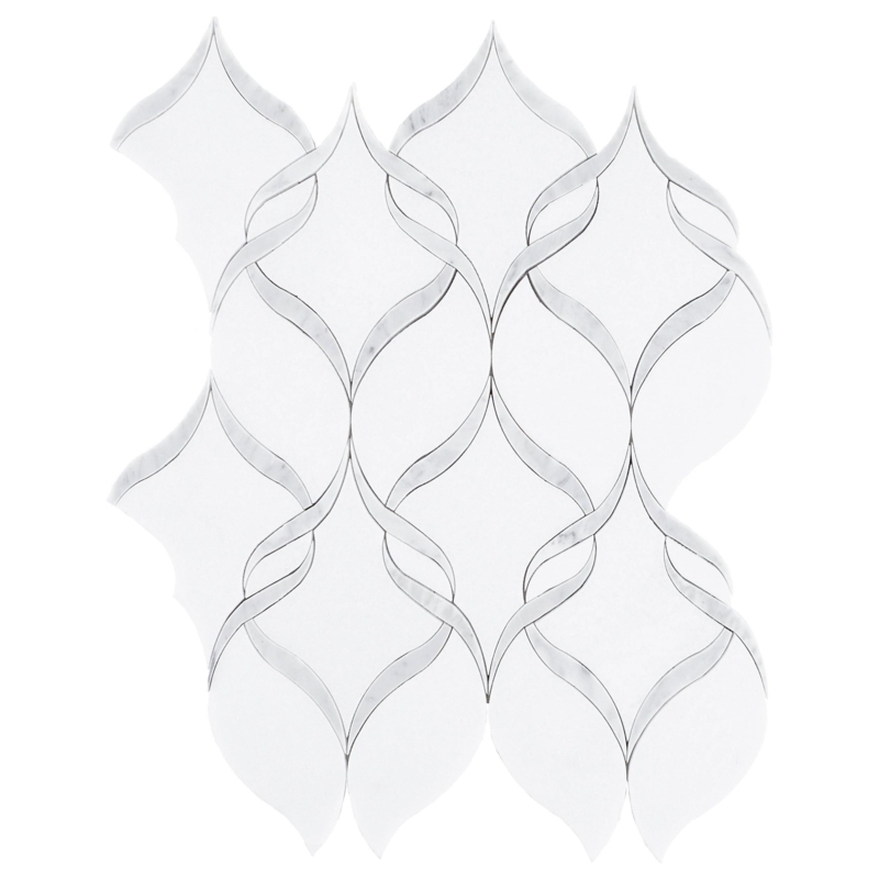 Viviano Mosaici | Carrara Thassos Hera Waterjet Marble Mosaic Tile, 14 ...