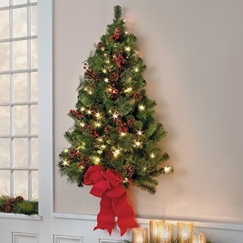 Wall-Mounted Flat Back Half Christmas Tree Decor