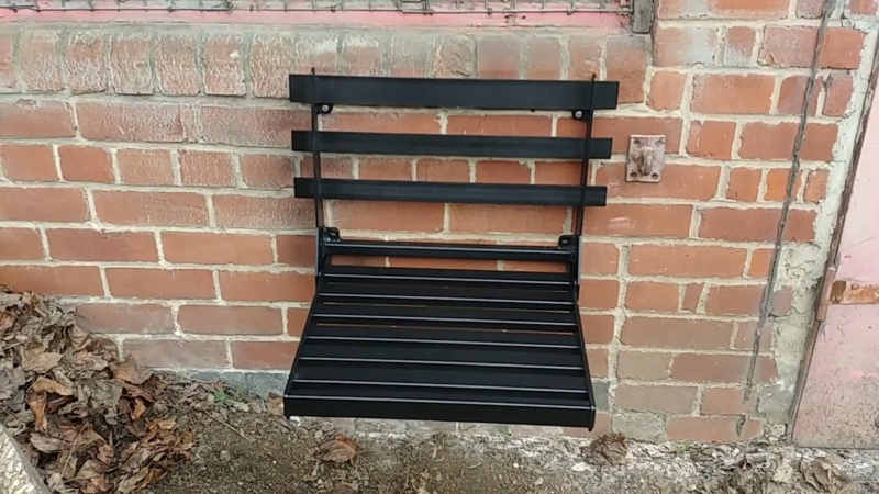 Wall Mounted seating, Foldaway / Fold up Metal Garden Seat / Bench ...