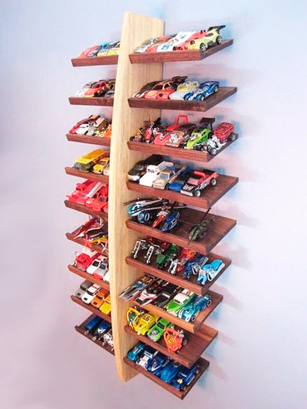 Wall-Mounted Toy Car Display Shelves
