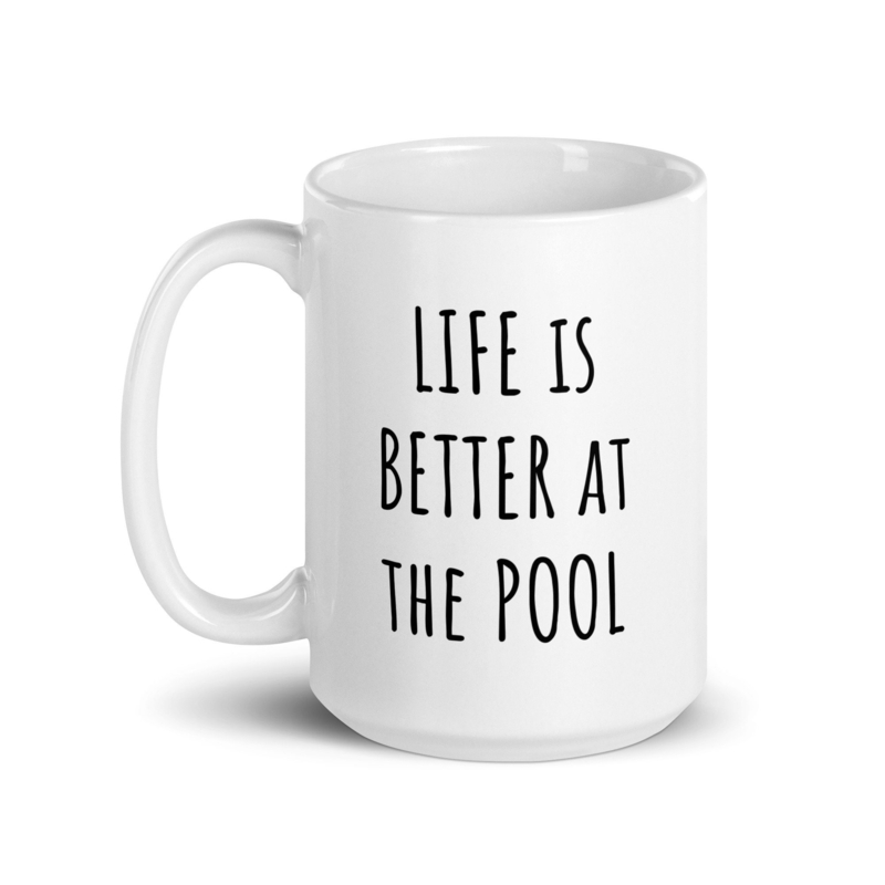 White Ceramic Pool Mug with Inspirational Quote