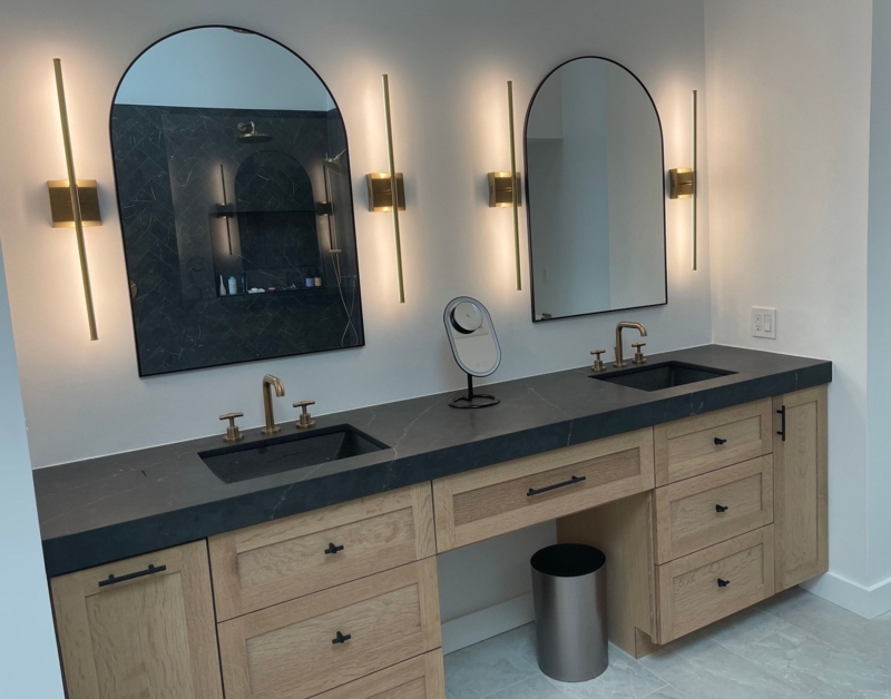 White Oak Bathroom Vanity | Makeup Counter | Double Sink - Etsy | Oak ...