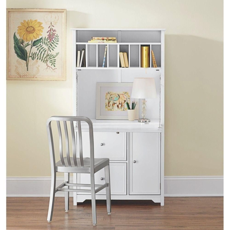 White Oxford Tall Secretary Desk with Storage