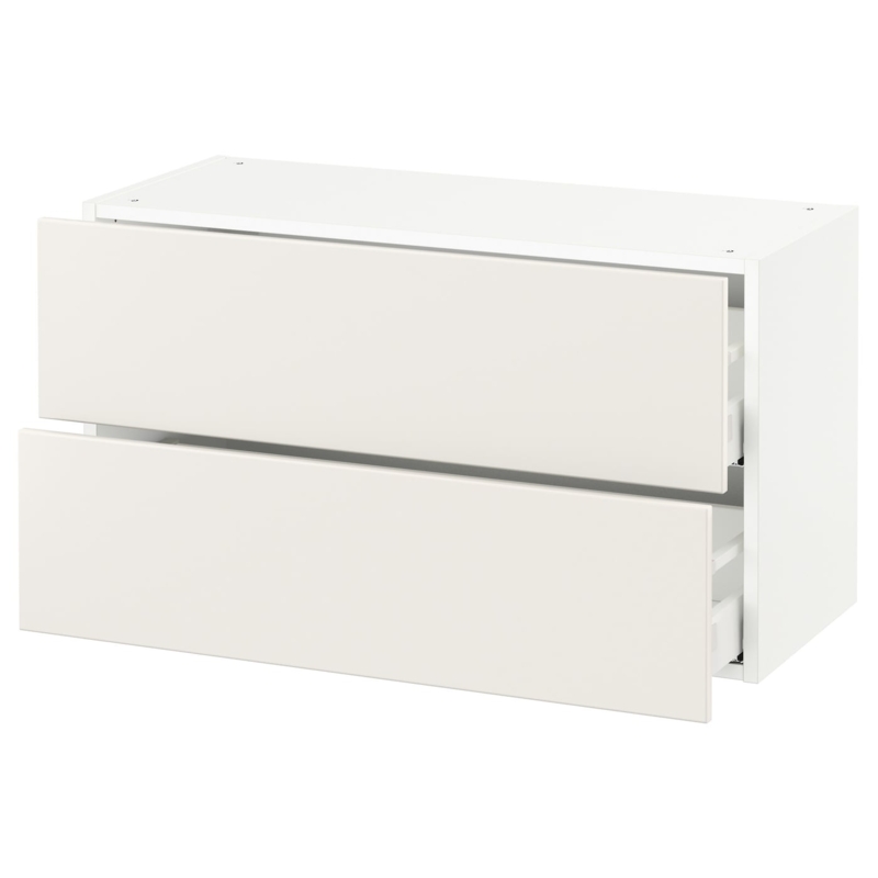White SEKTION Wall Cabinet with Two Drawers