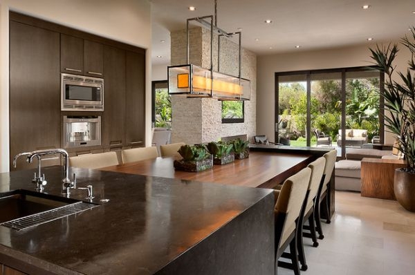 30 Kitchen islands with tables, a simple but very clever combo