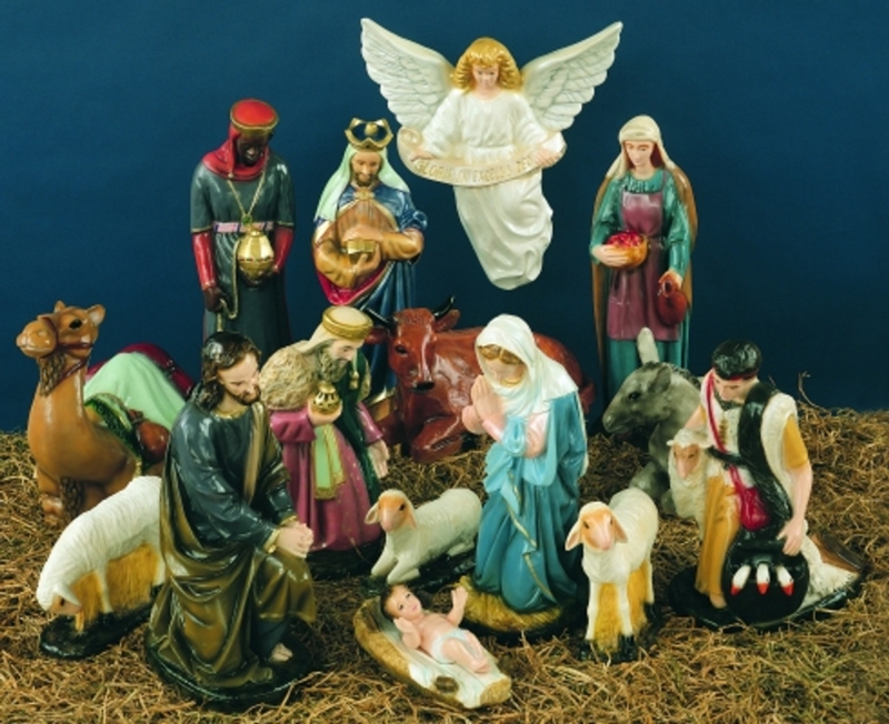 36-Inch Colorful Outdoor Nativity Scene Set