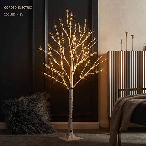 4 Ft Lighted Birch Tree Decor for Cozy Ambiance