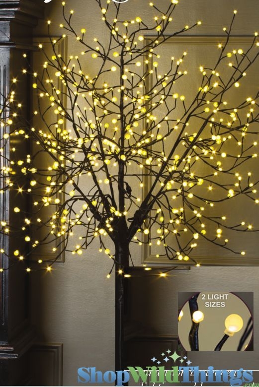 8-Foot LED Lighted Tree with Warm Sphere Lights