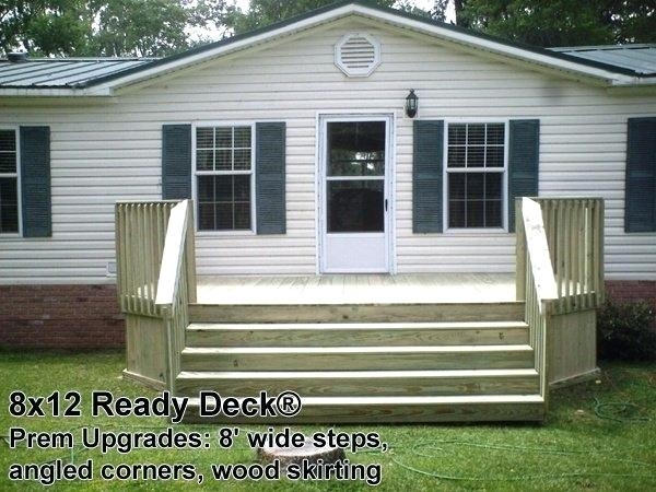 8x12 Ready Deck with Wide Steps and Wood Skirting
