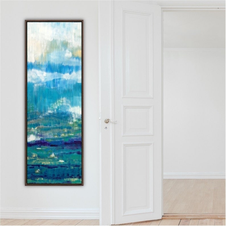 Abstract Blue Vertical Wall Art Print for Modern Spaces