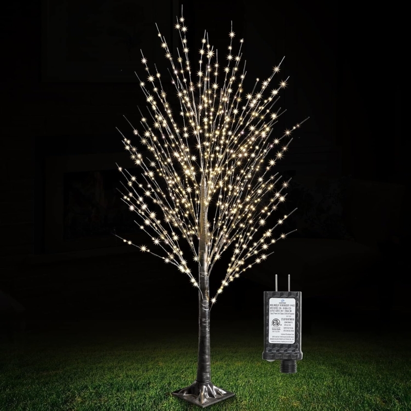 Amazon.com: IJG 6FT 840LED Lighted Birch Tree, Lighted Twinkle Tree ...
