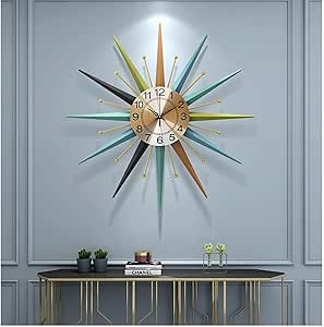 Amazon.com: Mlida 22 Inch Mid-Century Style Metal Crystal Wall Clock ...