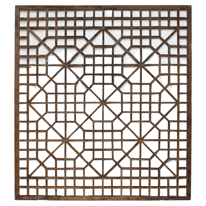 Antique Chinese Lattice Window Panel Circa 1900