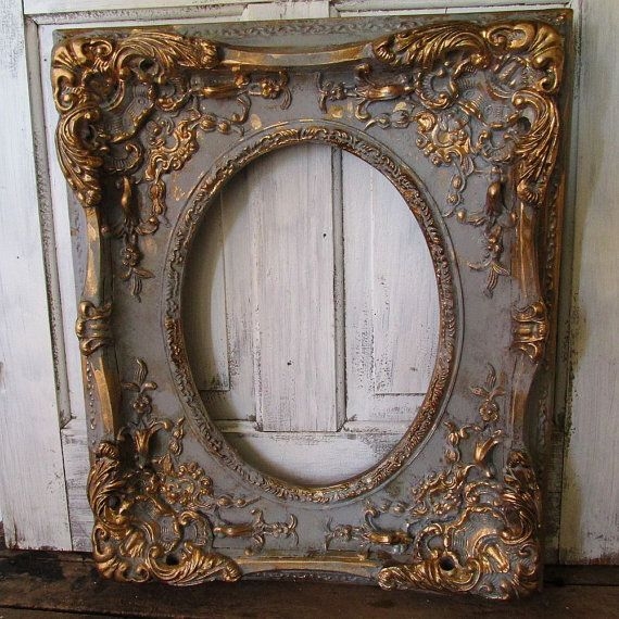 Antique French Farmhouse Ornate Wood Frame