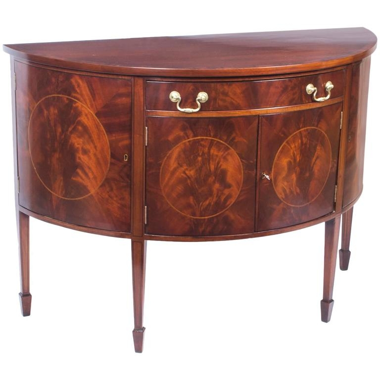 Antique George III Half-Moon Mahogany Side Cabinet
