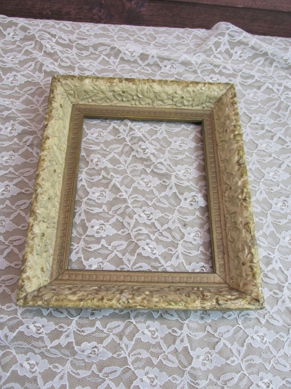 Antique Large Vintage Picture Frame with Floral Design
