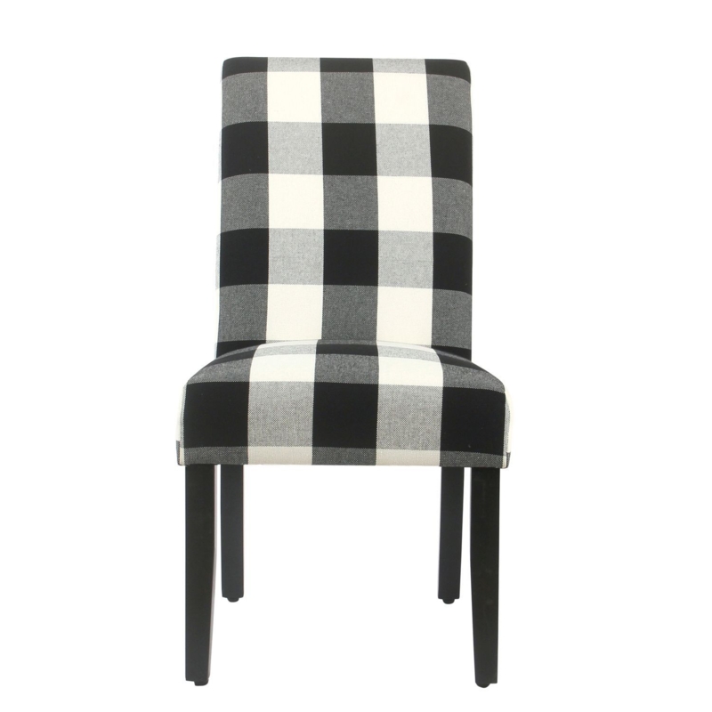 Black and White Plaid Parsons Dining Chair